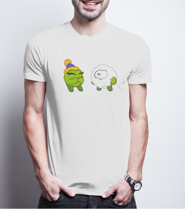 Cut The Rope Om Nom Winter With Snowball Character T-Shirt