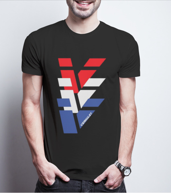 Verhulst Tri-Color Red White Blue V T-Shirt
