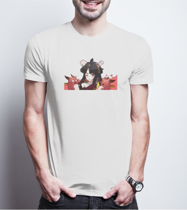 Vreverie Rana Ianna Winking Girl With Red Creatures T-Shirt