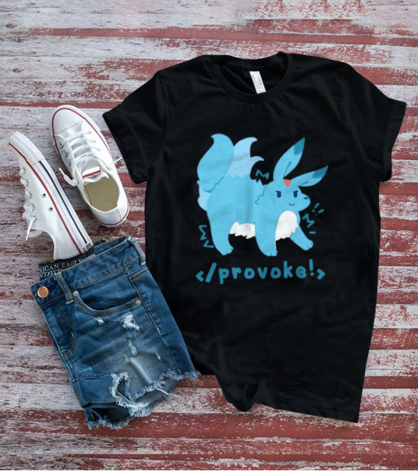 Provoke Pokemon Inspired Blue Character With Coding Element T-Shirt