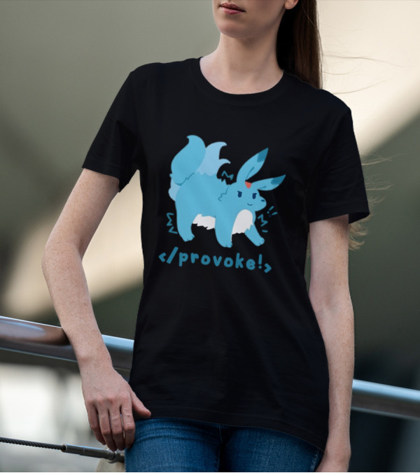 Provoke Pokemon Inspired Blue Character With Coding Element T-Shirt