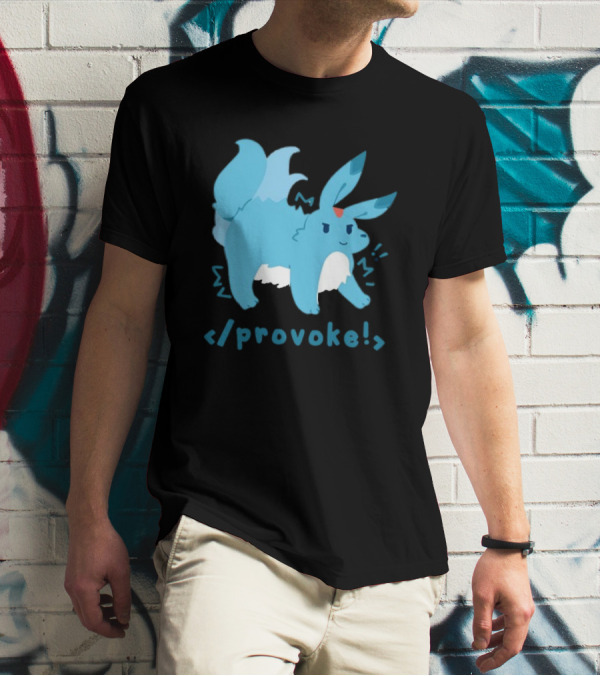 Provoke Pokemon Inspired Blue Character With Coding Element T-Shirt