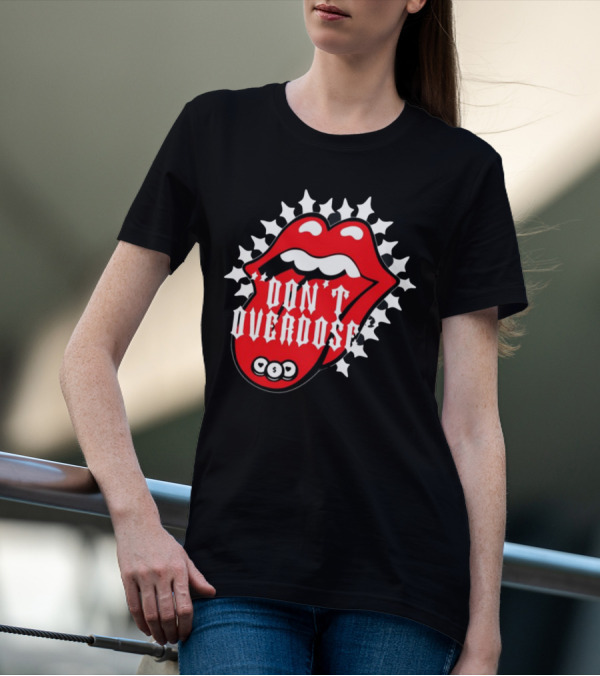 Upperlevel916 Evol Love Is A Drug Don't Overdose Iconic Red Lips T-Shirt