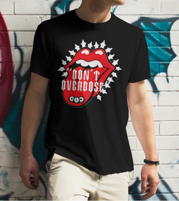 Upperlevel916 Evol Love Is A Drug Don't Overdose Iconic Red Lips T-Shirt