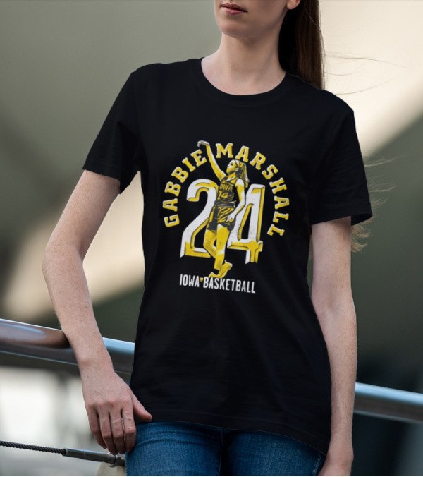 Gabbie Marshall 24 Iowa Basketball Player Iconic Jersey T-Shirt