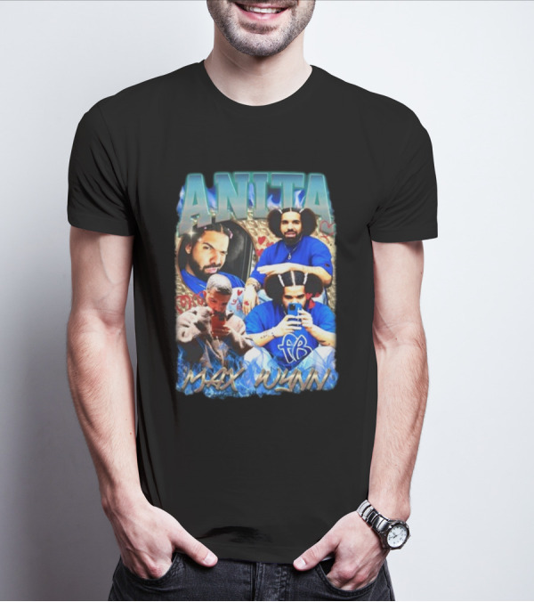 Anita Max Wynn Goofy Garms Blue Photography Collage T-Shirt