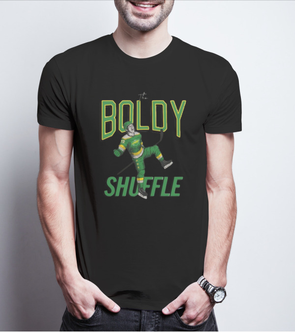 Hockeylodge Boldy Shuffle Hockey Player Green Jersey Action T-Shirt