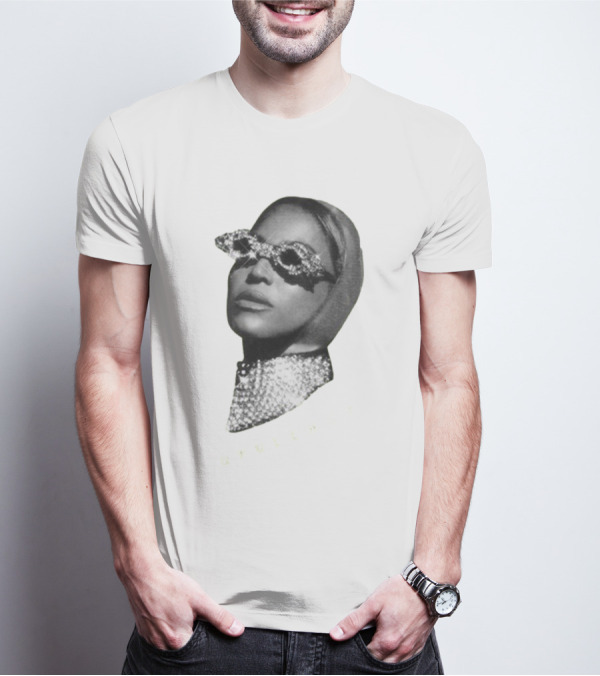 Opulence Rhinestone Glasses And Scarf Glamour T-Shirt