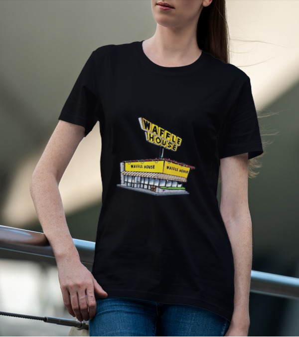Waffle House Blue Christmas Storefront Signage T-Shirt