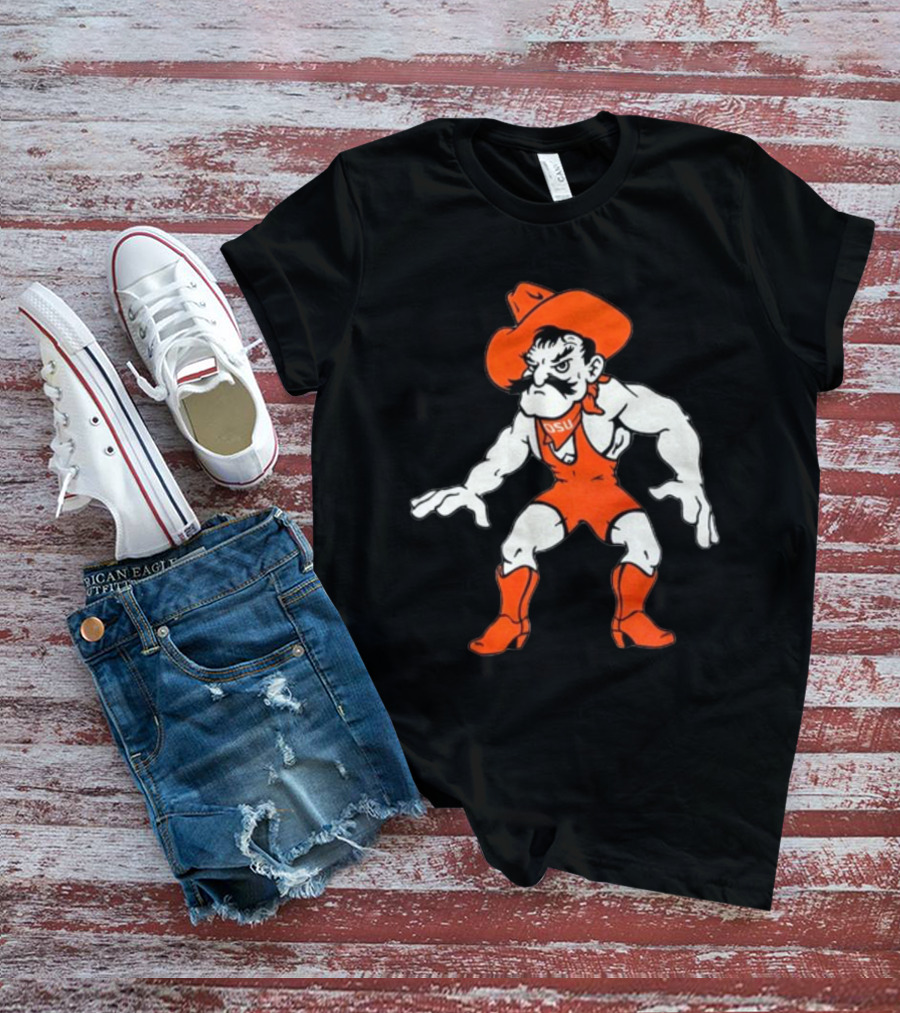 Pistol Pete OSU Wrestling Mascot Cowboy T-Shirt