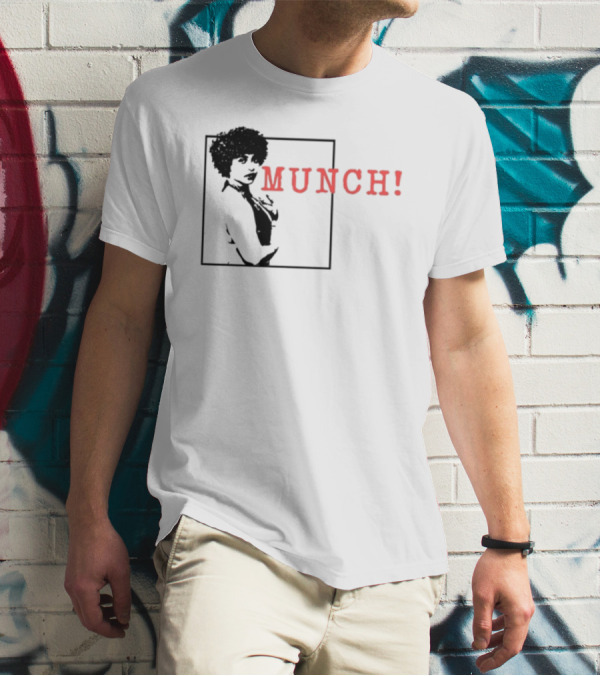 Ylikeapparel Munch Bold Red Text With Figure Image T-Shirt