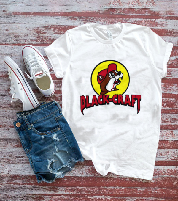 Black Craft Bucees Softstyle V-Neck Texan Mascot T-Shirt