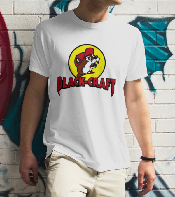 Black Craft Bucees Softstyle V-Neck Texan Mascot T-Shirt