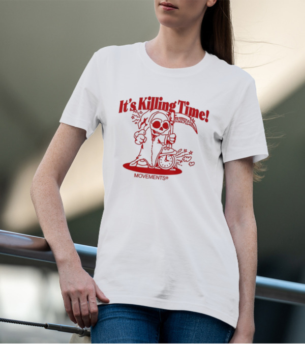 Movements It's Killing Time Grim Reaper Scythe Hourglass T-Shirt