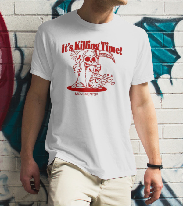 Movements It's Killing Time Grim Reaper Scythe Hourglass T-Shirt