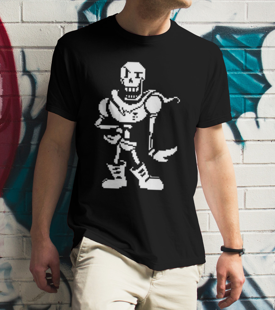 Stillstanningdnp Papyrus Battle Sprite Undertale Character Pixel T-Shirt