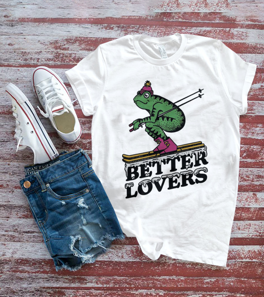 Better Lovers Ski Frog Pom Pom Hat Slalom T-Shirt
