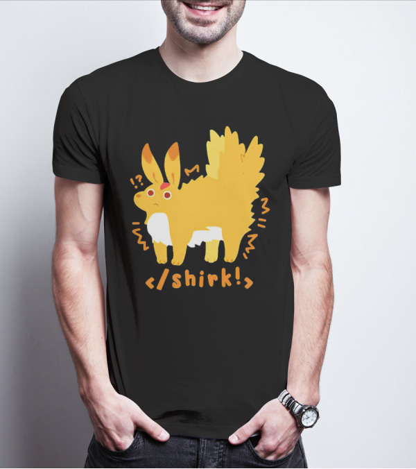 Fenrishion Shirk Pokemon Cartoon Yellow Creature With Coding T-Shirt