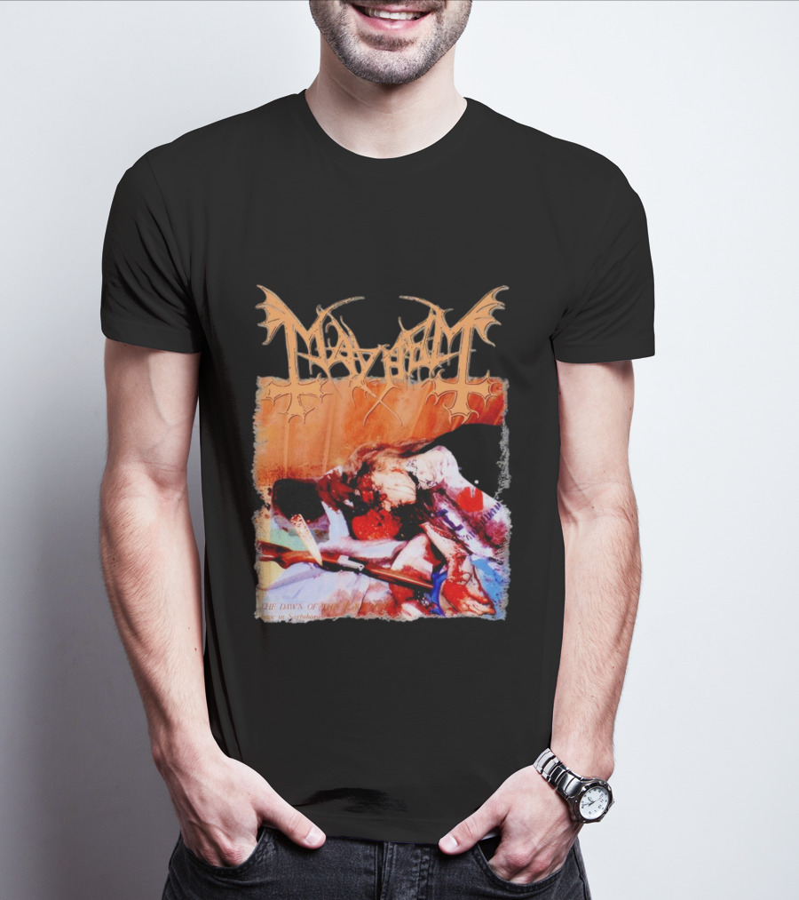 Mayhem Norwegian Black Metal The Dawn Of The Black Hearts T-Shirt