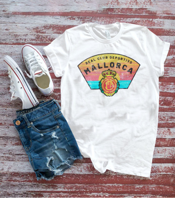 Real Club Deportivo Mallorca Vintage Logo Retro Stripes T-Shirt