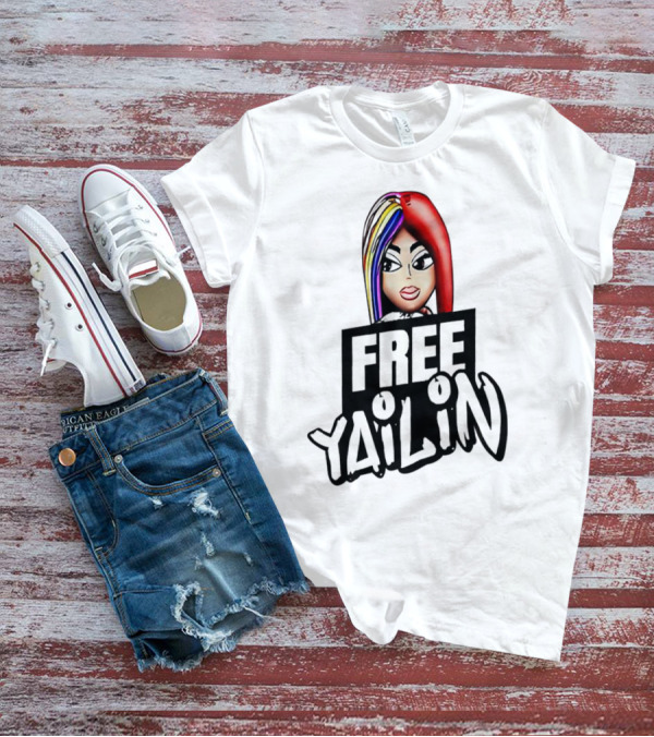 Free Yailin Colorful Hair Cartoon T-Shirt