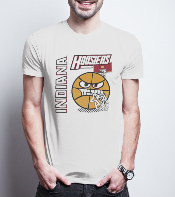 Indiana Hoosiers Angry Basketball Face T-Shirt