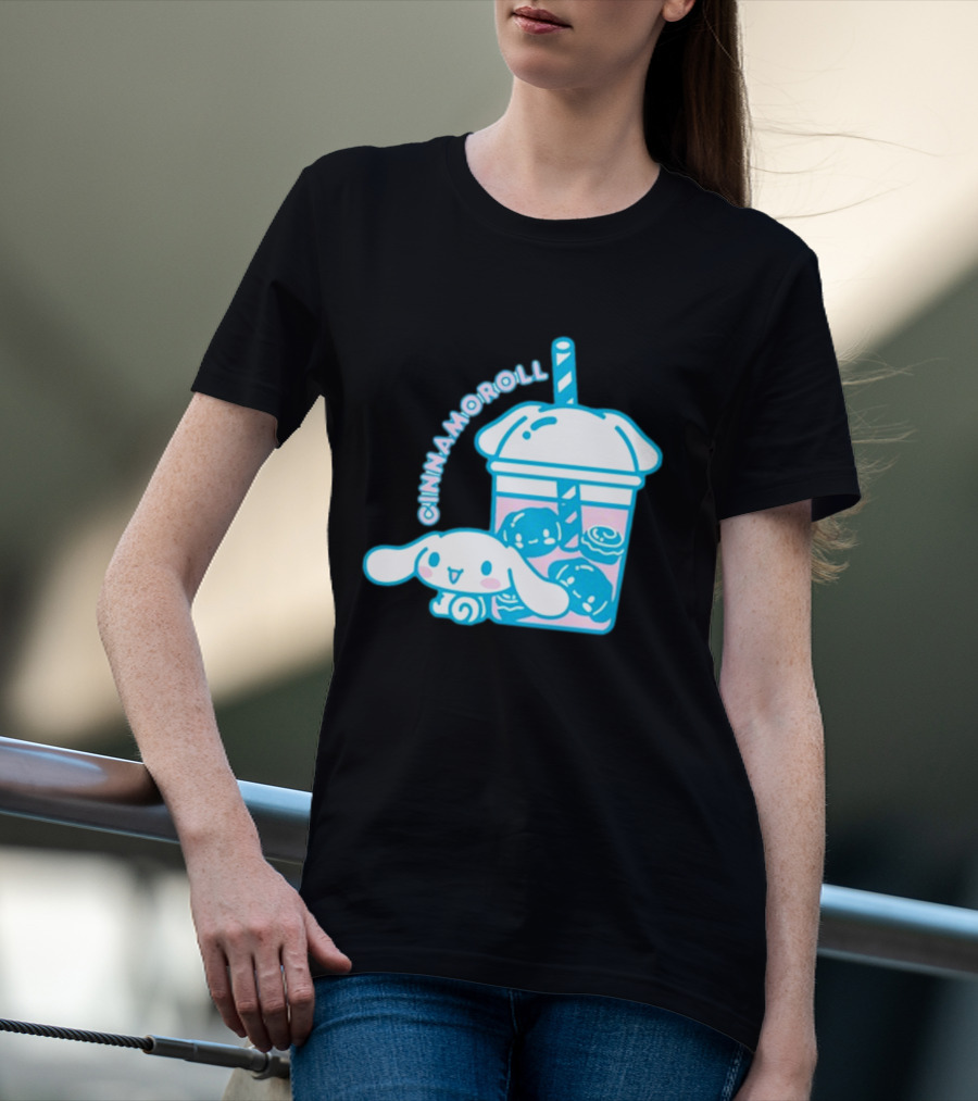 Cinnamoroll Bubble Tea Cup Pastel Cute Character T-Shirt