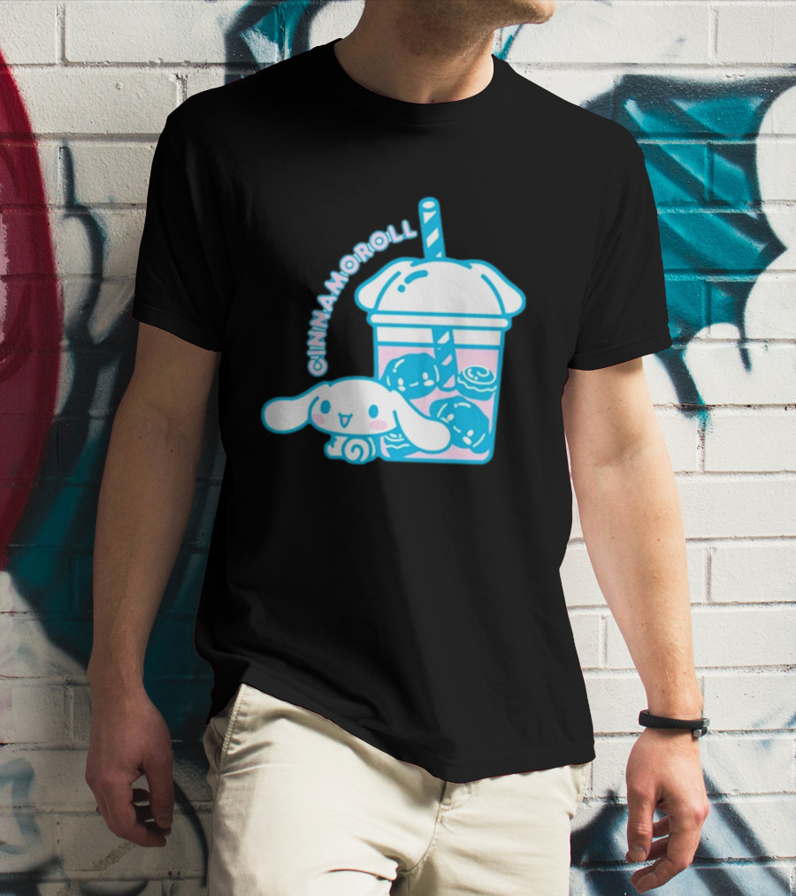Cinnamoroll Bubble Tea Cup Pastel Cute Character T-Shirt