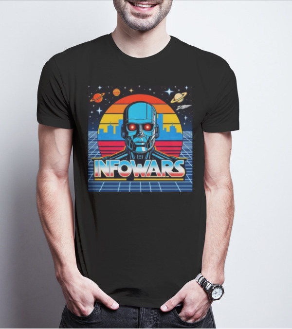 Infowars Skynet Retro Futuristic Robot T-Shirt