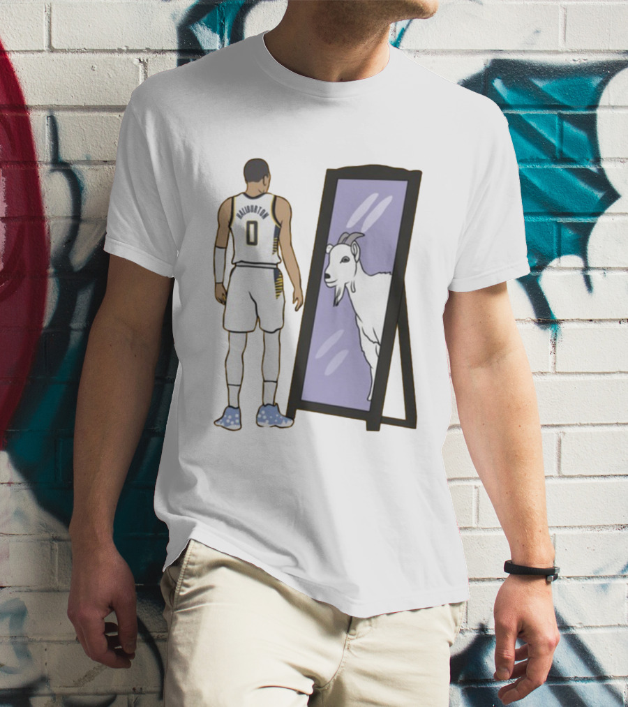 Tyrese Haliburton 0 Reflecting Goat In Mirror T-Shirt