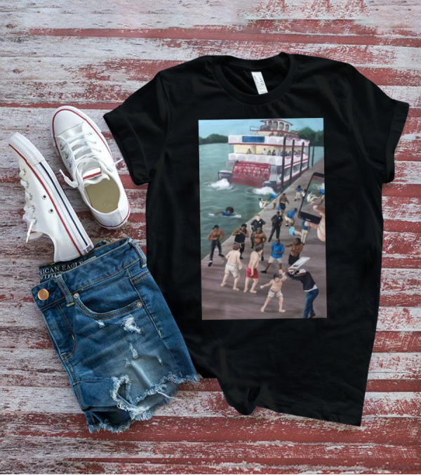 Kenny Akers Alabama River Brawl Boat Dock Scene T-Shirt