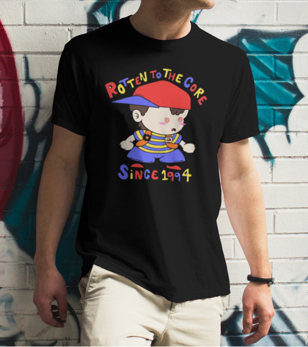 Rotten To The Core Since 1994 Striped Shirt Red Cap Backpack Spirals T-Shirt