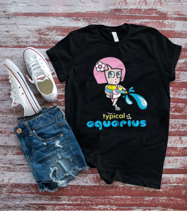 Typical Aquarius Cute Cartoon Girl With Water Splash T-Shirt