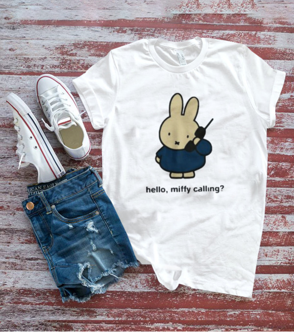 Misty Horizons Miffy Calling Cute Character Phone Conversation T-Shirt