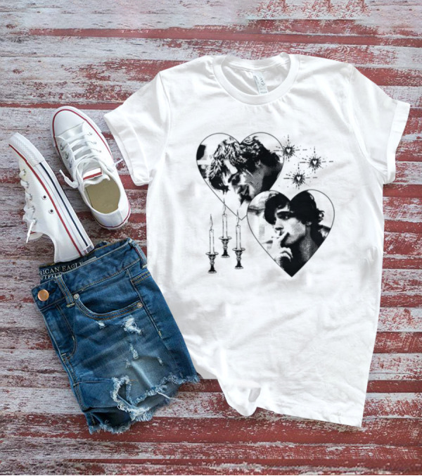 Mustardyardpress Saltburn Felix Hearts Candlelight Portraits T-Shirt