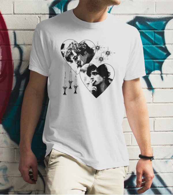 Mustardyardpress Saltburn Felix Hearts Candlelight Portraits T-Shirt