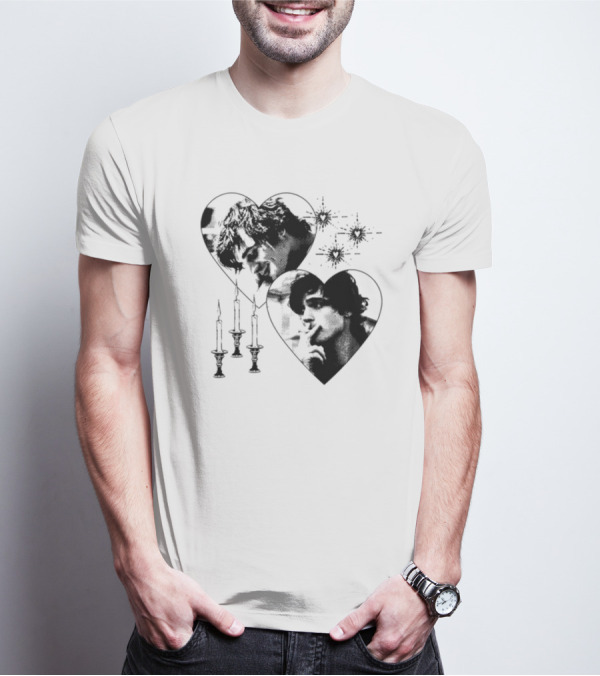 Mustardyardpress Saltburn Felix Hearts Candlelight Portraits T-Shirt