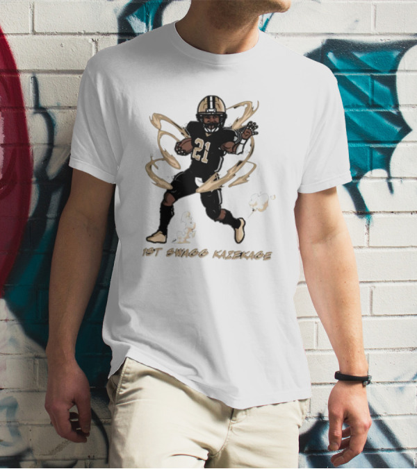 1St Swagg Kazekage Football Player Number 21 With Gold Aura T-Shirt