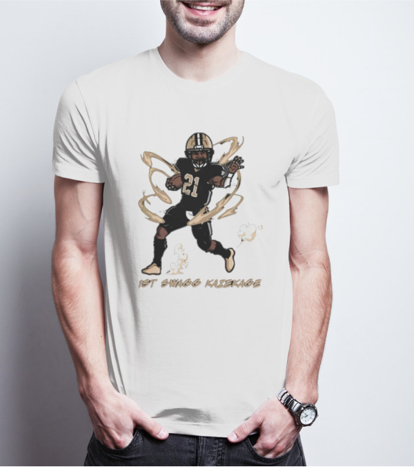 1St Swagg Kazekage Football Player Number 21 With Gold Aura T-Shirt