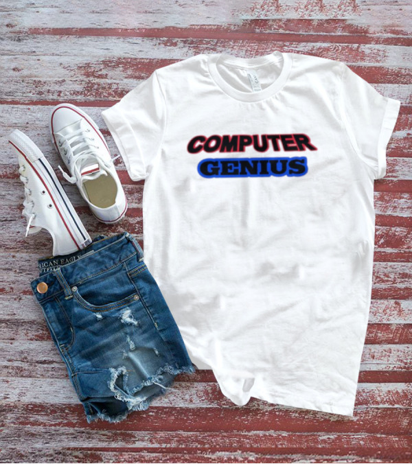 Omweekend Red Blue Computer Genius T-Shirt