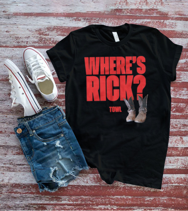 WHERE'S RICK TOWL Cowboy Boots Mystery T-Shirt