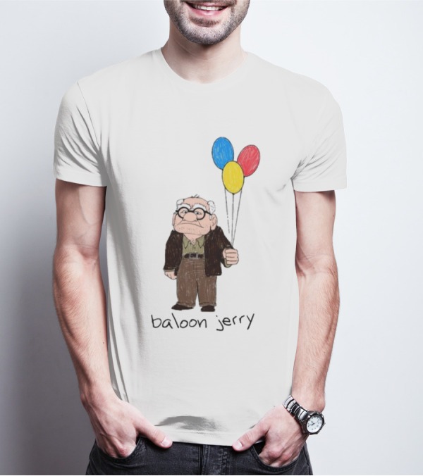 Baloon Jerry Elderly Cartoon Holding Colorful Balloons T-Shirt