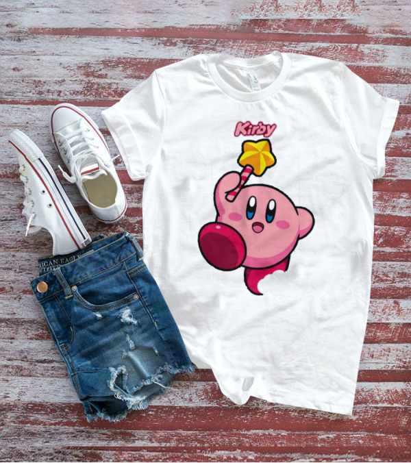 Kirby Main Character With Star Rod Gamestop Bioworld T-Shirt