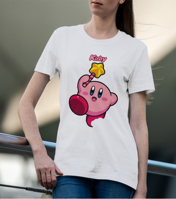 Kirby Main Character With Star Rod Gamestop Bioworld T-Shirt