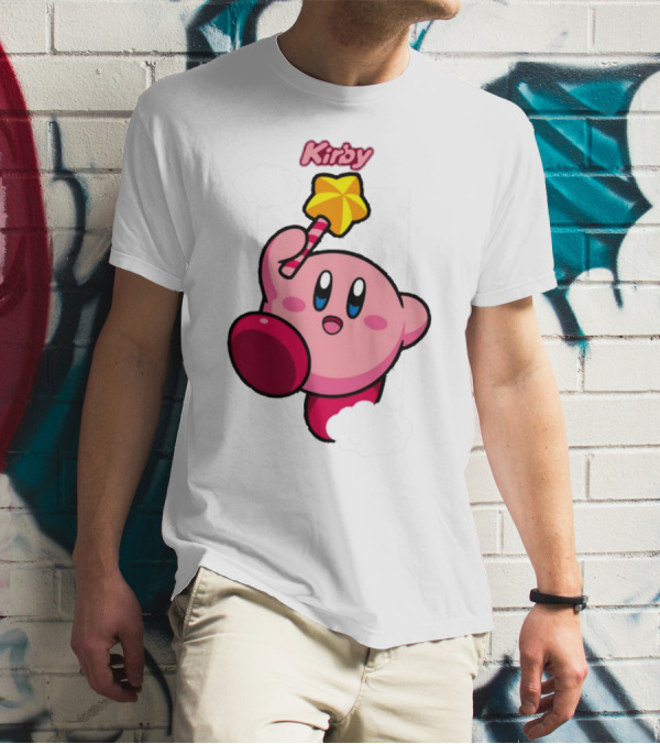 Kirby Main Character With Star Rod Gamestop Bioworld T-Shirt