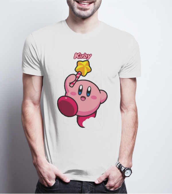 Kirby Main Character With Star Rod Gamestop Bioworld T-Shirt