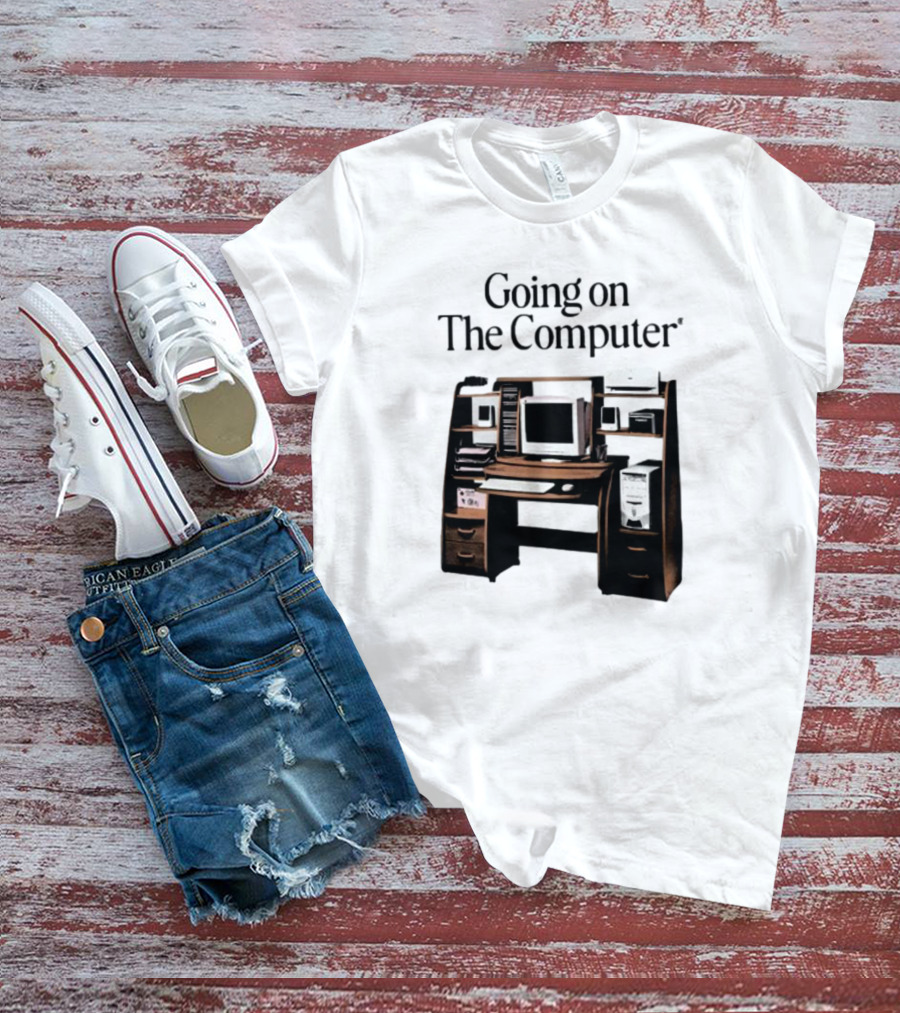 Going On The Computer In Loving Memory 1995-2207 Retro Desktop Setup T-Shirt