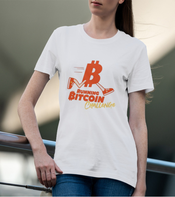 Fran Finney Running Bitcoin Challenge Icon With Sneaker Dollar T-Shirt