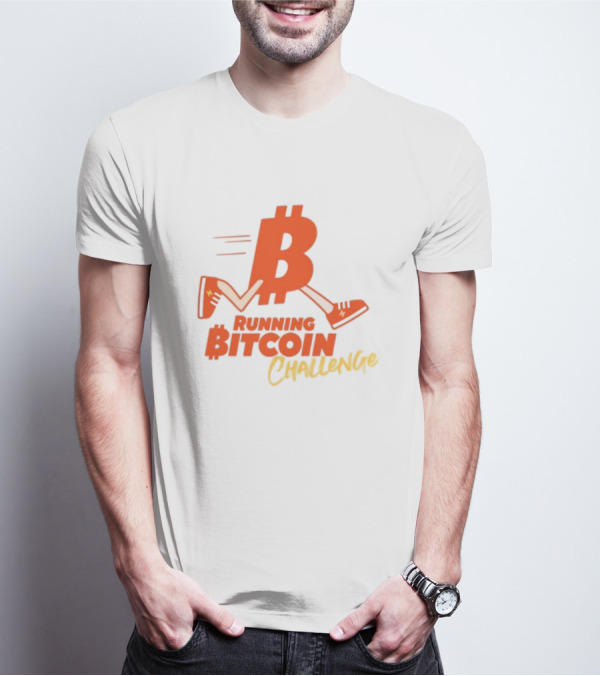 Fran Finney Running Bitcoin Challenge Icon With Sneaker Dollar T-Shirt