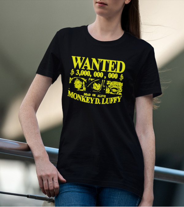 WANTED 3,000,000,000 MONKEY D. LUFFY STRAWHAT PIRATE T-Shirt